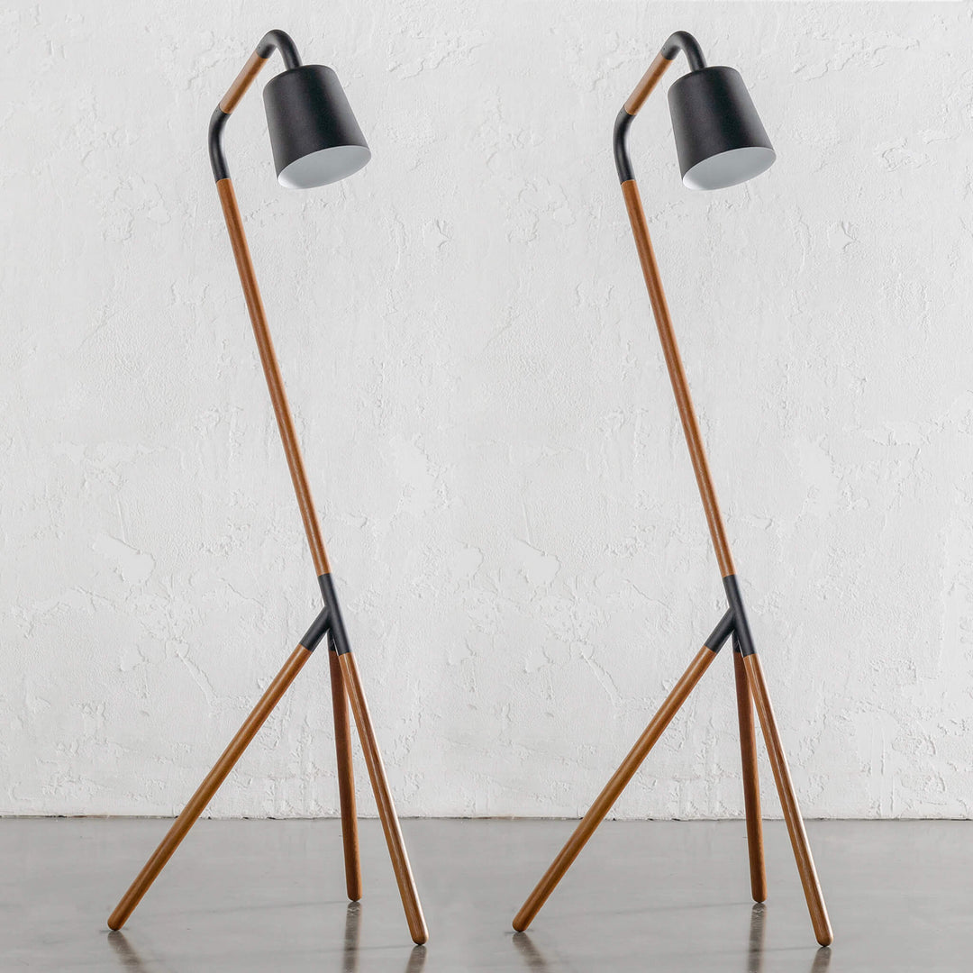 HOPPER FLOOR LAMP | WALNUT + BLACK | BUNDLE X 2