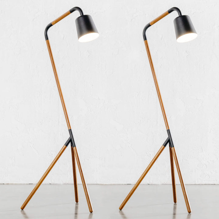 HOPPER FLOOR LAMP | WALNUT + BLACK | BUNDLE X 2