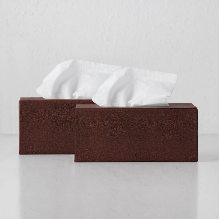 HUNTER PYTHON RECTANGLE TISSUE BOX COVER  |  BUNDLE X2  |  DARK WALNUT