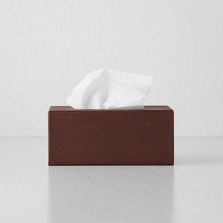 HUNTER PYTHON RECTANGLE TISSUE BOX  |  DARK WALNUT