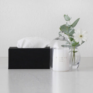 HUNTER PYTHON RECTANGLE TISSUE BOX  |  BLACK NOIR