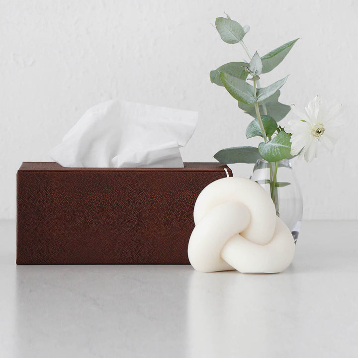 HUNTER PYTHON RECTANGLE TISSUE BOX  |  DARK WALNUT