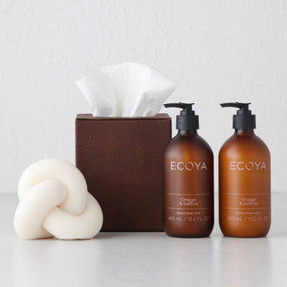 HUNTER PYTHON SQUARE TISSUE BOX HOLDER  |  BUNDLE X2  |  DARK WALNUT