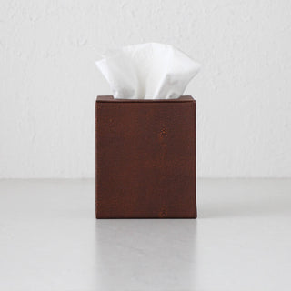 HUNTER PYTHON SQUARE TISSUE BOX HOLDER  |  BUNDLE X2  |  DARK WALNUT