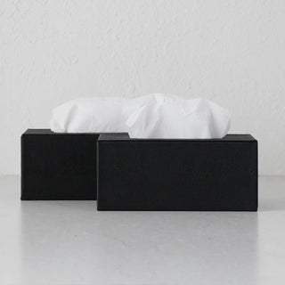 HUNTER PYTHON RECTANGLE TISSUE BOX HOLDER  |  BUNDLE X2  |  BLACK NOIR