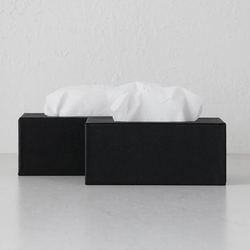 HUNTER PYTHON RECTANGLE TISSUE BOX HOLDER  |  BUNDLE X2  |  BLACK NOIR