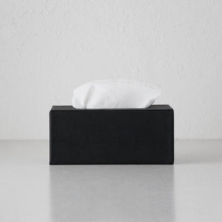 HUNTER PYTHON RECTANGLE TISSUE BOX  |  BLACK NOIR
