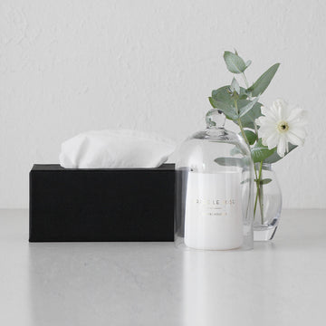 HUNTER PYTHON RECTANGLE TISSUE BOX HOLDER  |  BUNDLE X2  |  BLACK NOIR