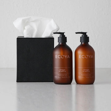 HUNTER PYTHON SQUARE TISSUE BOX  |  BLACK NOIR