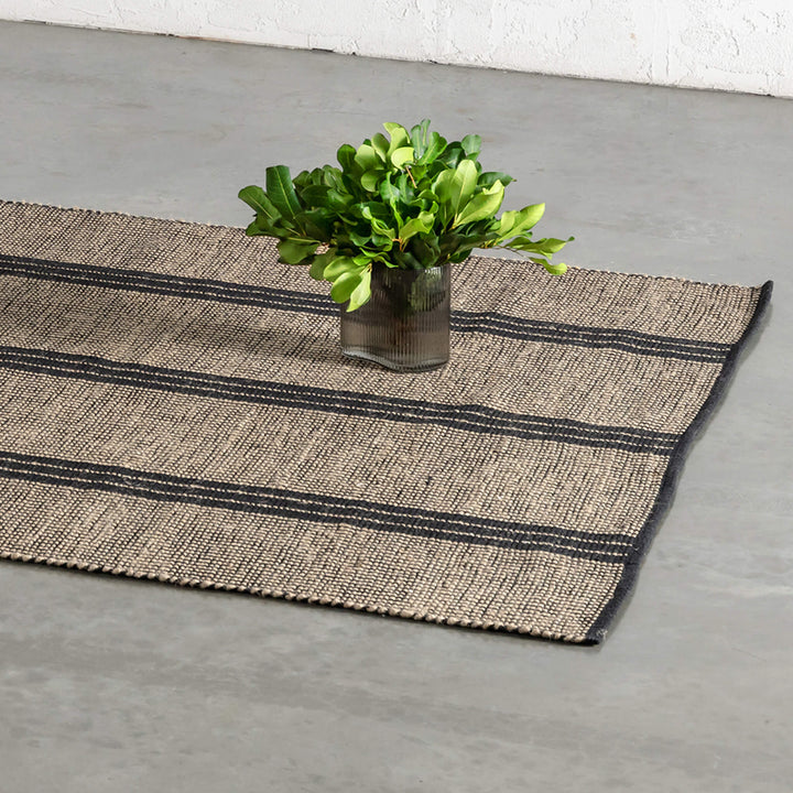 HAYMAN JUTE RUGS  |  NATURAL + BALTIC STONE STRIPE