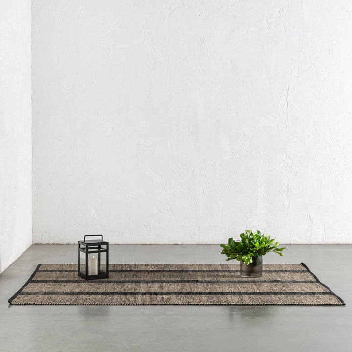 HAYMAN JUTE RUGS  |  NATURAL + BALTIC STONE STRIPE