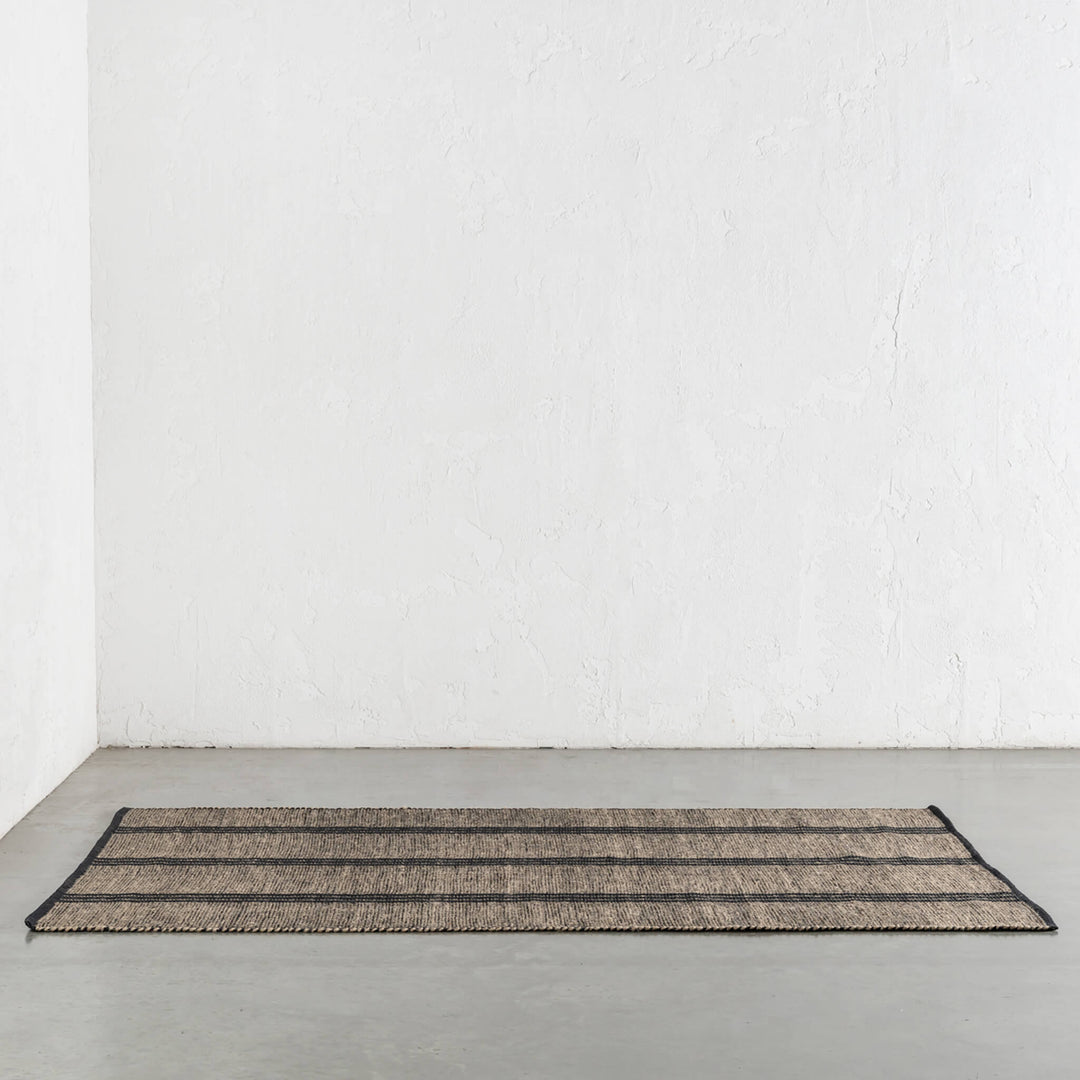 HAYMAN JUTE RUGS  |  NATURAL + BALTIC STONE STRIPE