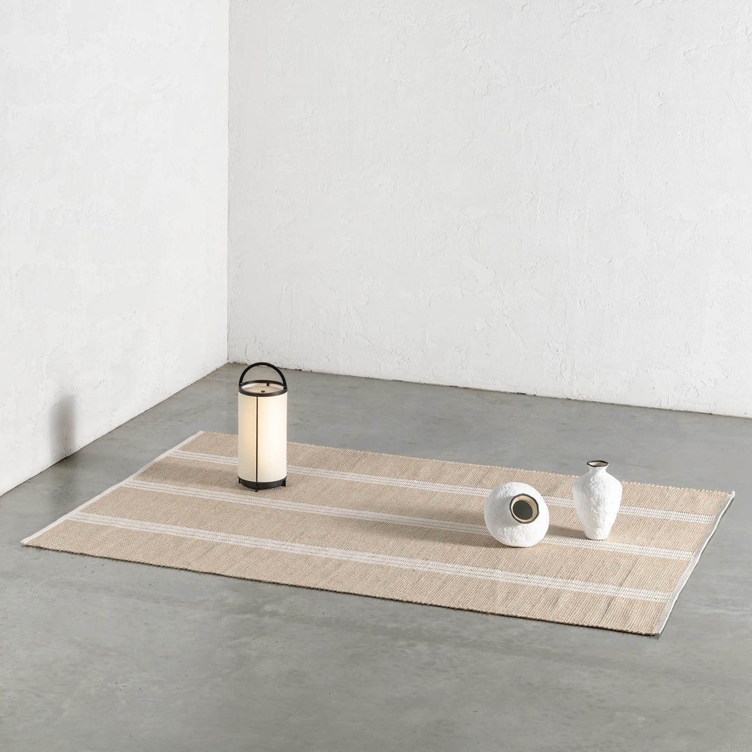 HAYMAN JUTE RUGS  |  NATURAL + OATMEAL STRIPE