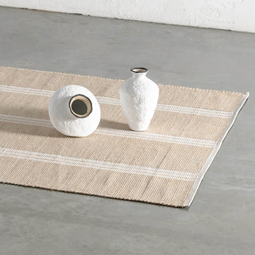 HAYMAN JUTE RUGS  |  NATURAL + OATMEAL STRIPE