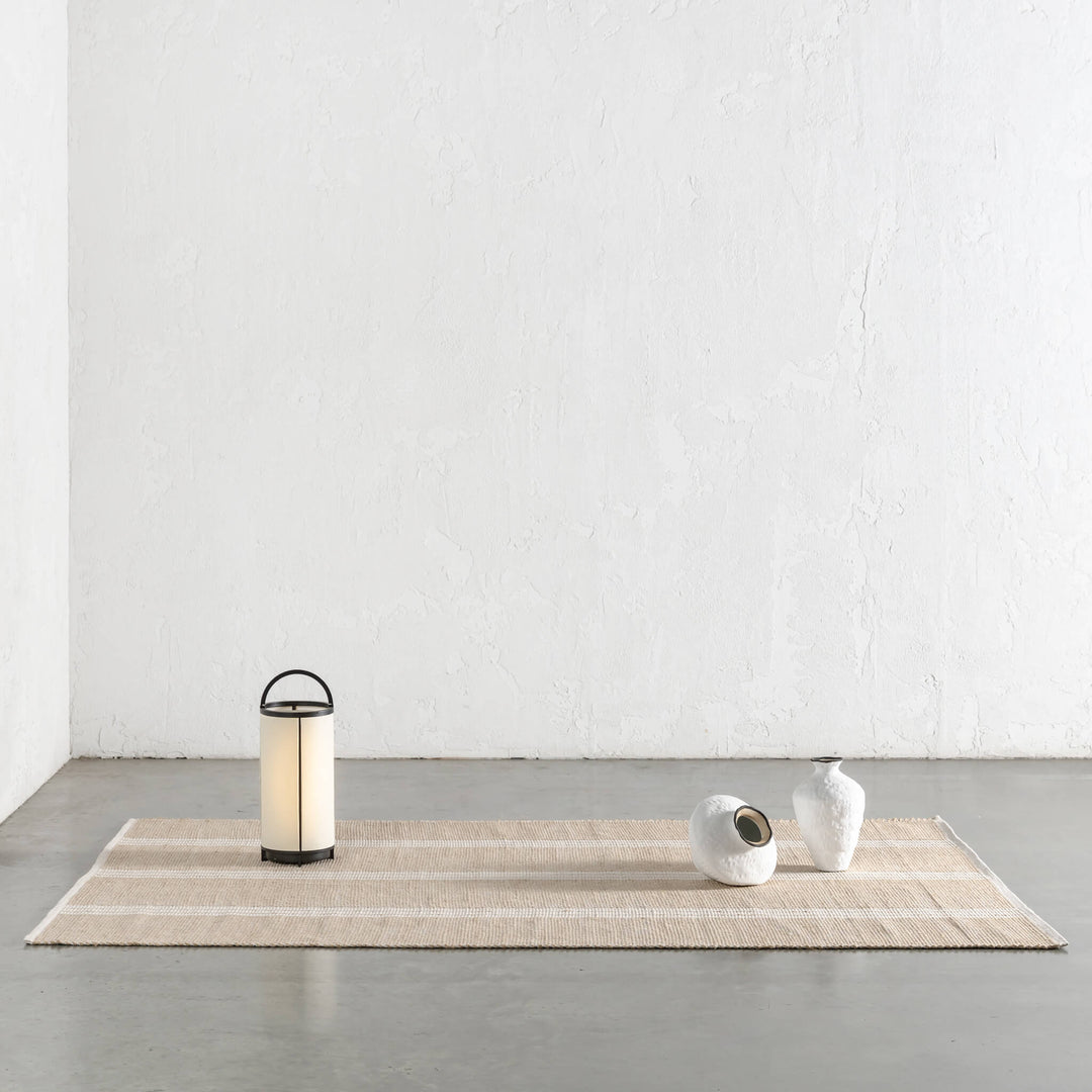 HAYMAN JUTE RUGS  |  NATURAL + OATMEAL STRIPE