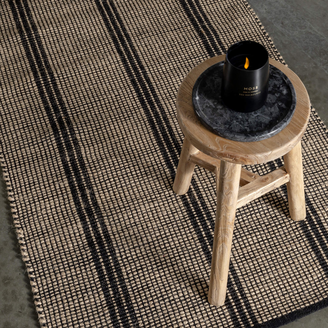 HAYMAN JUTE RUNNERS  |  NATURAL + BALTIC STONE STRIPE