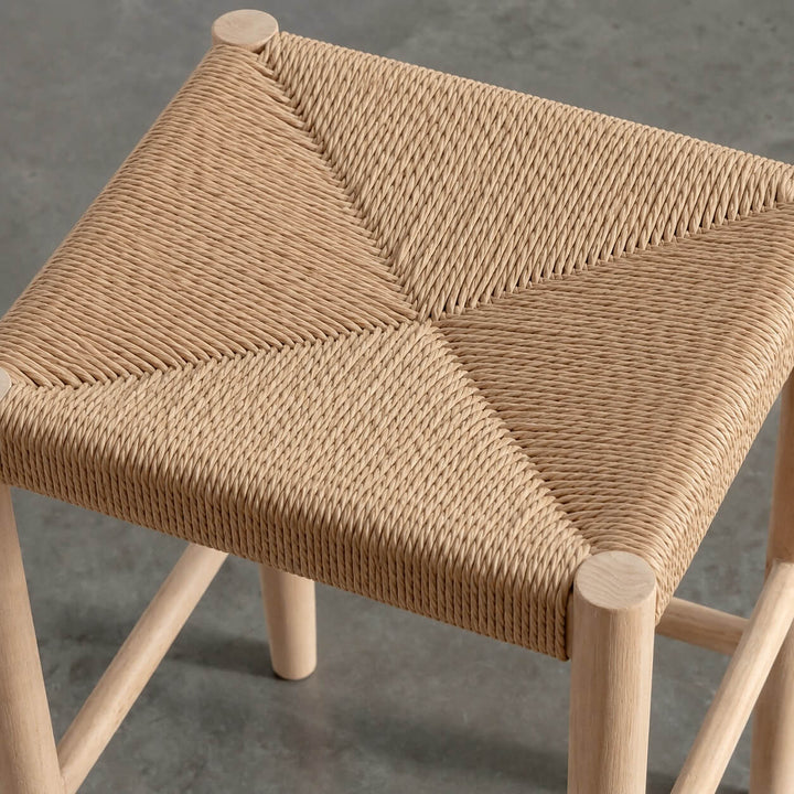 HERRINGTON COUNTER STOOL | WOVEN WARM ASH + BLEACHED TEAK