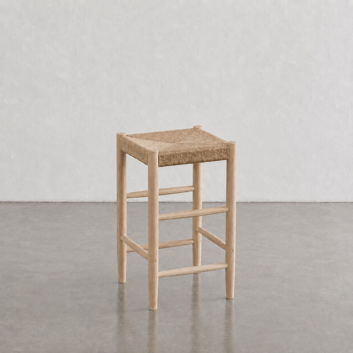 HERRINGTON COUNTER STOOL | WOVEN WARM ASH + BLEACHED TEAK