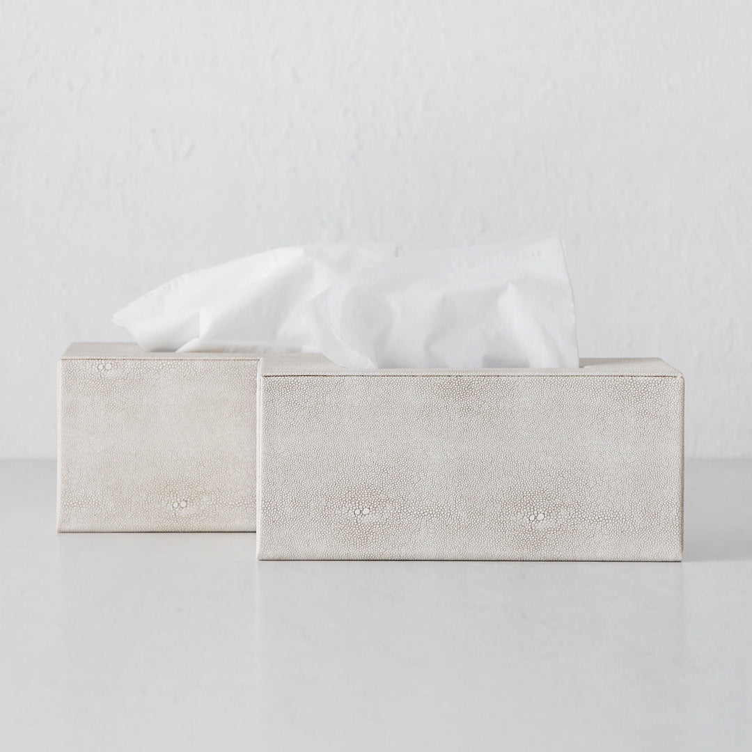 HUNTER SNAKE RECTANGLE TISSUE BOX COVER  |  BUNDLE X2  |  SARAHA OFF WHITE