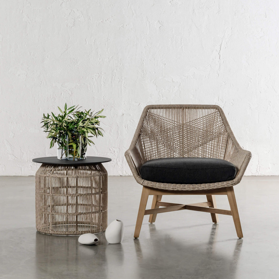 INIZIA WOVEN RATTAN INDOOR / OUTDOOR LOUNGE CHAIR  |  BIRCH ASH