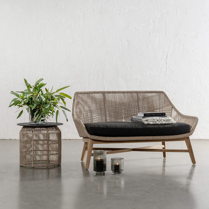 INIZIA WOVEN RATTAN INDOOR / OUTDOOR 2 SEAT SOFA  |  BIRCH ASH
