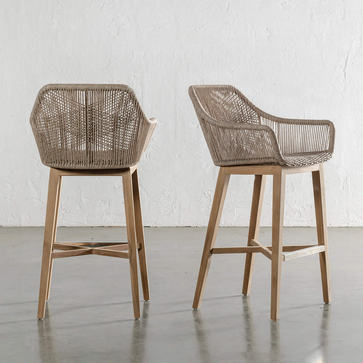 INIZIA WOVEN RATTAN INDOOR / OUTDOOR BAR STOOL  |  BIRCH ASH