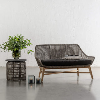 INIZIA WOVEN RATTAN INDOOR / OUTDOOR 2 SEAT SOFA | PUMICE SHADOW