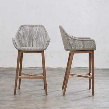 INIZIA WOVEN RATTAN INDOOR / OUTDOOR BAR CHAIRS  |  HIGH + LOW  |  ASH GREY