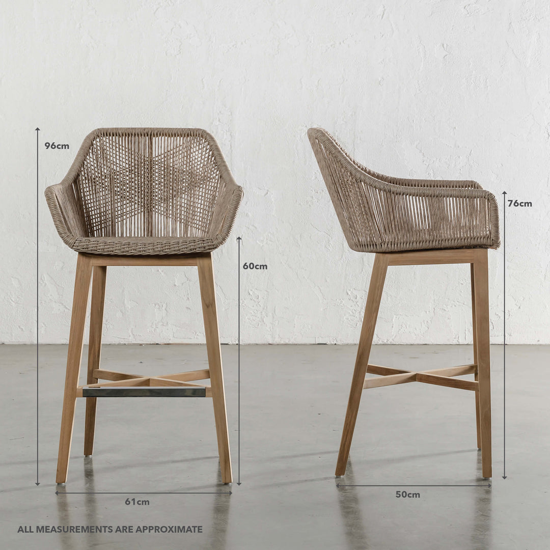 INIZIA WOVEN RATTAN INDOOR / OUTDOOR COUNTER CHAIR | BIRCH ASH