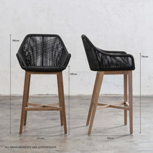 INIZIA WOVEN RATTAN INDOOR / OUTDOOR COUNTER CHAIR | MONUMENT BLACK