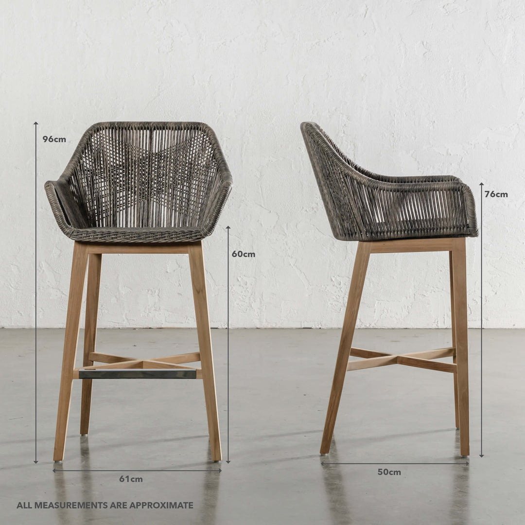 INIZIA WOVEN RATTAN INDOOR / OUTDOOR COUNTER CHAIR | PUMICE SHADOW