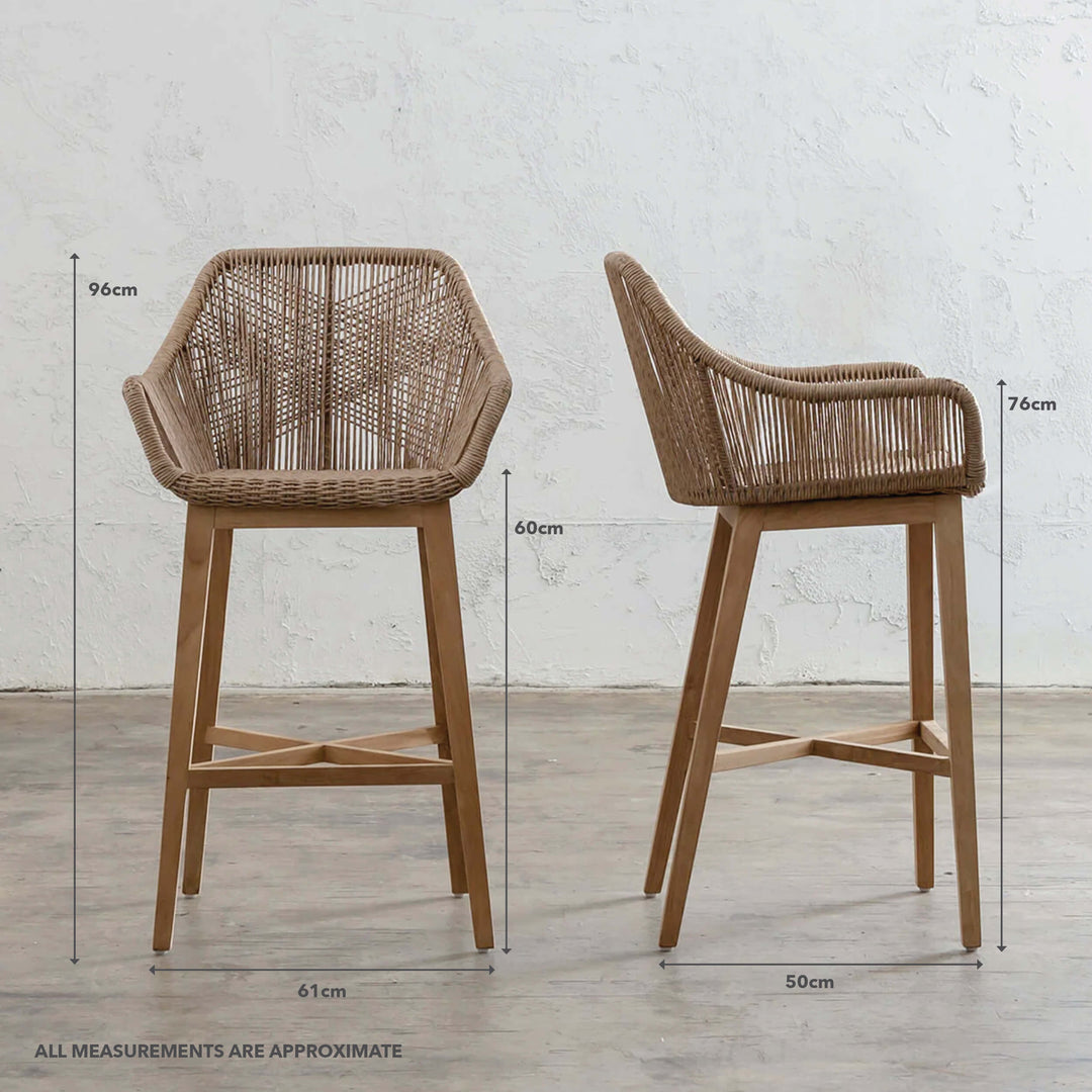 INIZIA WOVEN RATTAN INDOOR / OUTDOOR COUNTER CHAIR | WARM HUSK