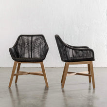 INIZIA WOVEN RATTAN INDOOR / OUTDOOR DINING CHAIR | MONUMENT BLACK
