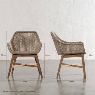 INIZIA WOVEN RATTAN INDOOR / OUTDOOR DINING CHAIR  |  BUNDLE + SAVE  |  BIRCH ASH | MEASUREMENTS