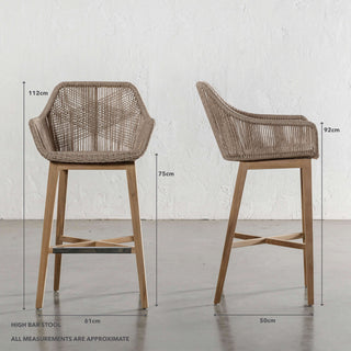 INIZIA WOVEN RATTAN INDOOR / OUTDOOR BAR CHAIRS  |  HIGH + LOW  |  BIRCH ASH