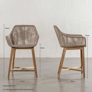 INIZIA WOVEN RATTAN INDOOR / OUTDOOR BAR CHAIRS  |  HIGH + LOW  |  BIRCH ASH