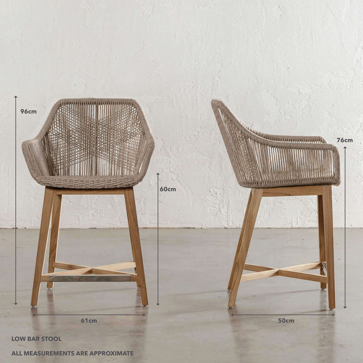 INIZIA WOVEN RATTAN INDOOR / OUTDOOR BAR CHAIRS  |  HIGH + LOW  |  BIRCH ASH