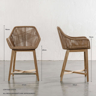 INIZIA WOVEN RATTAN INDOOR / OUTDOOR BAR CHAIRS  |  HIGH + LOW  |  WARM HUSK