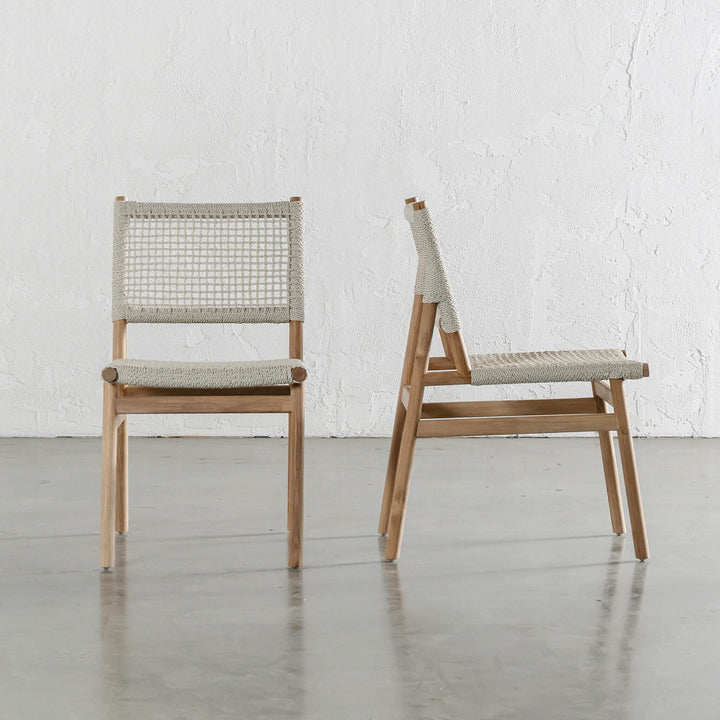 IONICA WOVEN INDOOR/OUTDOOR DINING CHAIR | BEECH IVORY