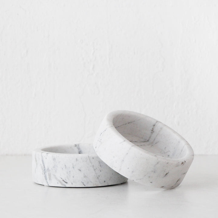 IVY SMALL MARBLE BOWL BUNDLE X2  |  15CM  |  ASH GREY MARBLE