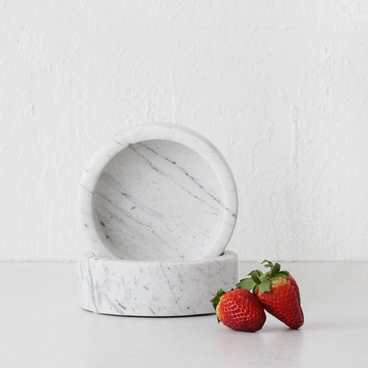 IVY SMALL MARBLE BOWL BUNDLE X2  |  15CM  |  ASH GREY MARBLE