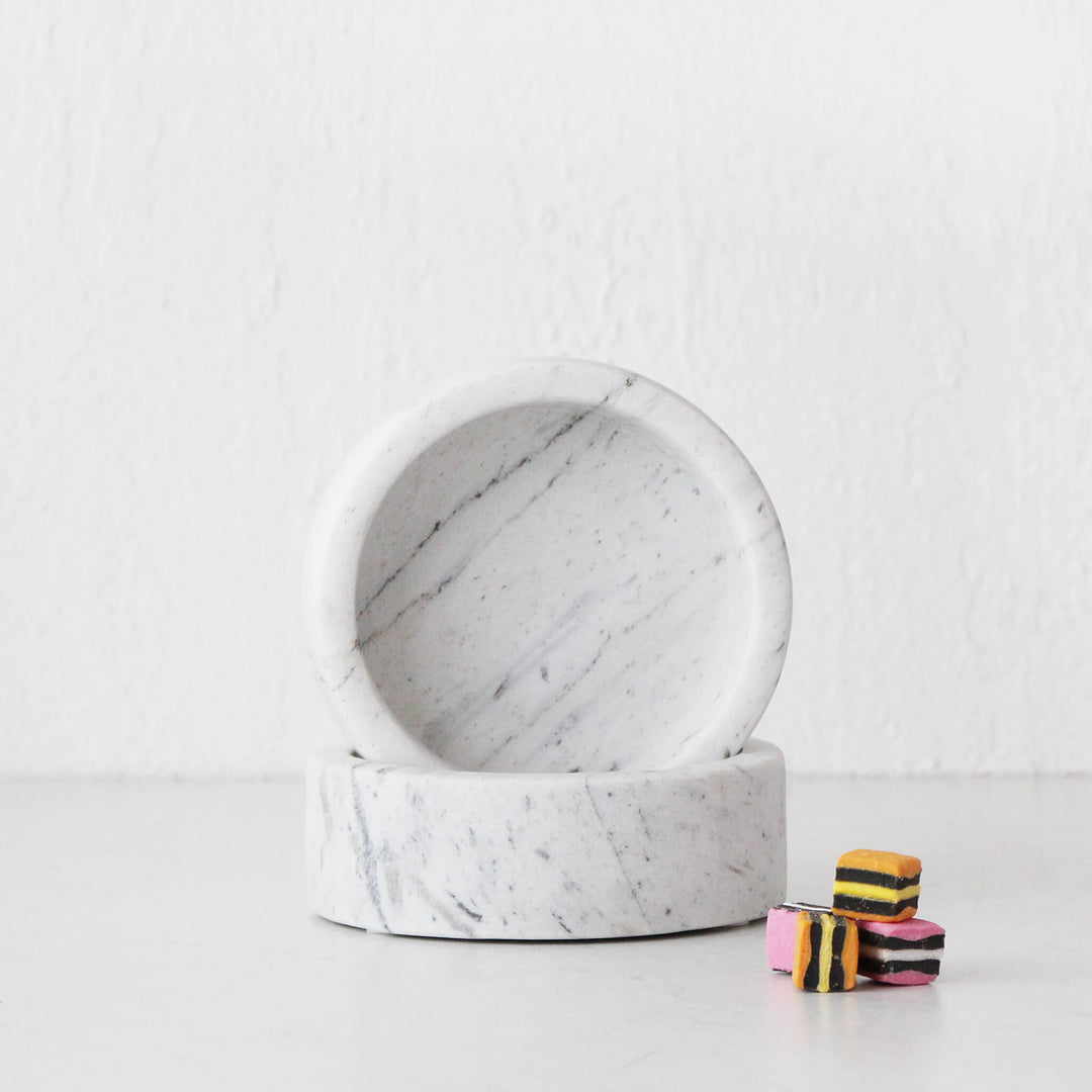 IVY SMALL MARBLE BOWL  |  15CM  |  ASH GREY MARBLE