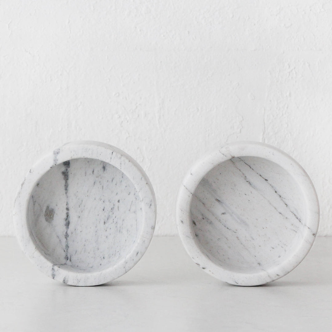 IVY SMALL MARBLE BOWL BUNDLE X2  |  15CM  |  ASH GREY MARBLE