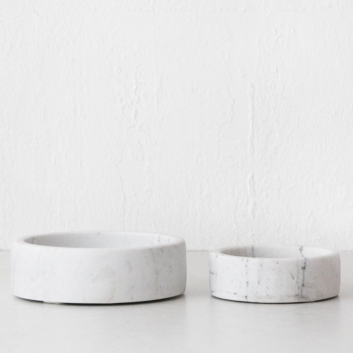 IVY MARBLE BOWL BUNDLE X2  |  15CM + 20CM  |  ASH GREY MARBLE