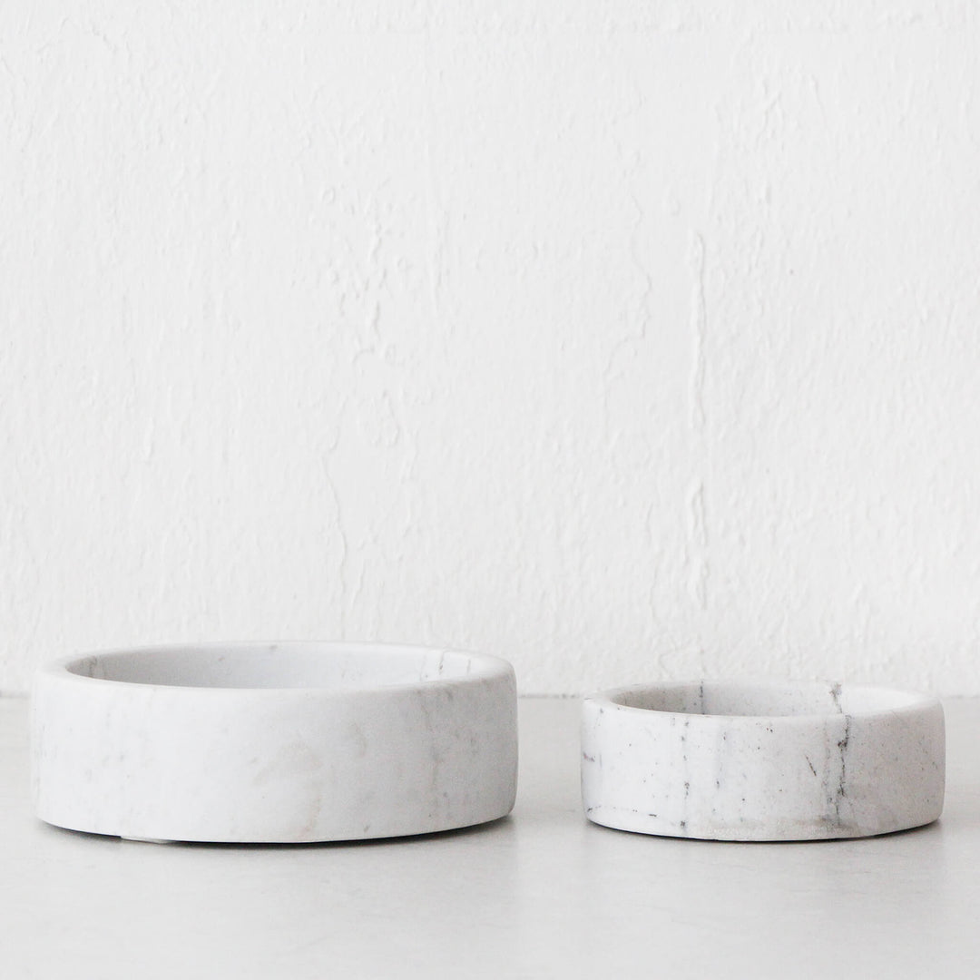 IVY MARBLE BOWL BUNDLE X2  |  15CM + 20CM  |  ASH GREY MARBLE