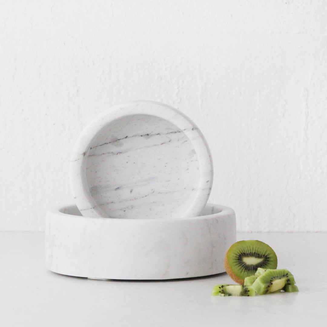 IVY LARGE MARBLE BOWL  |  20CM  |  ASH GREY MARBLE