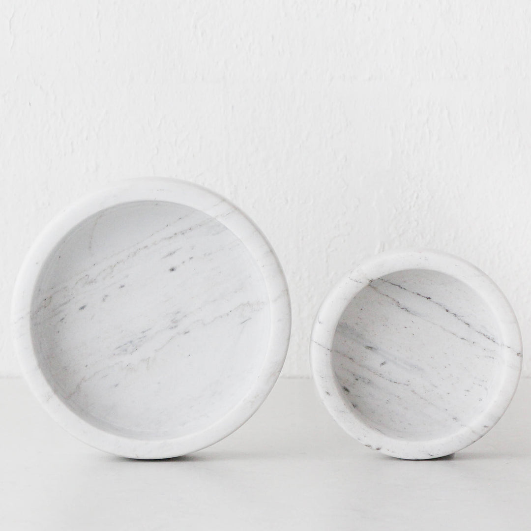 IVY MARBLE BOWL BUNDLE X2  |  15CM + 20CM  |  ASH GREY MARBLE