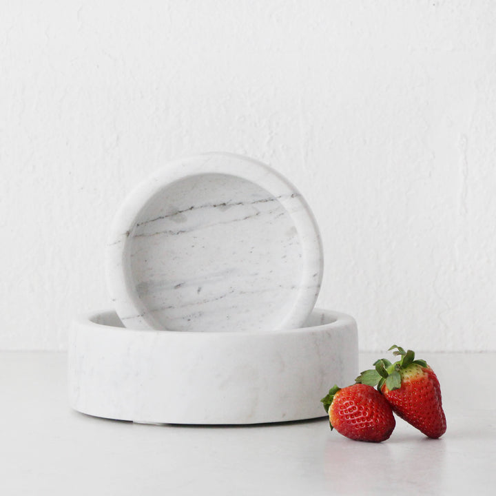 IVY MARBLE BOWL BUNDLE X2  |  15CM + 20CM  |  ASH GREY MARBLE