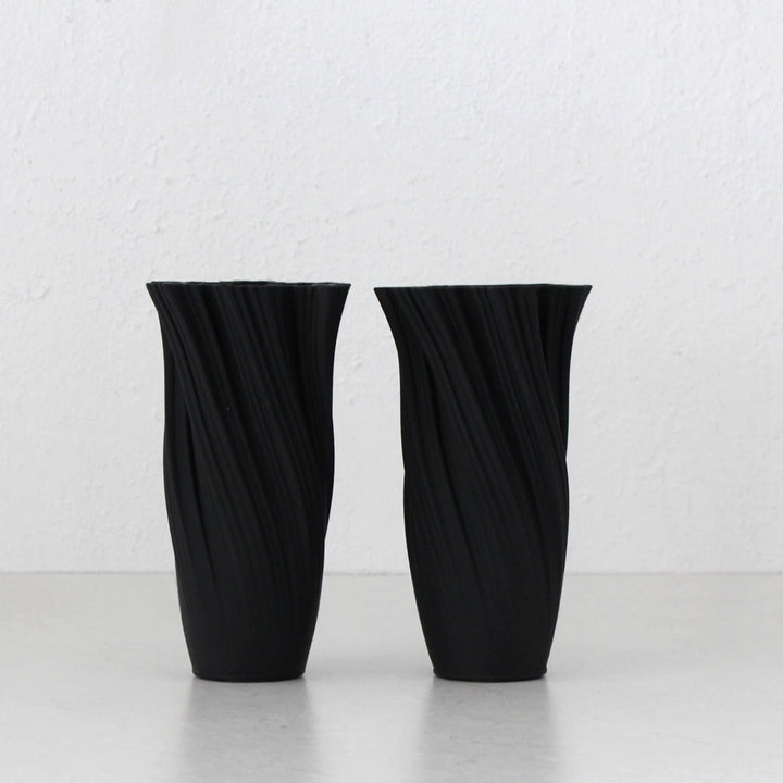 IVY VASE 24CM BUNDLE X2 | MATTE BLACK