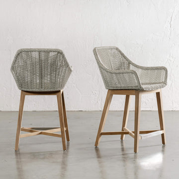  INIZIA WOVEN RATTAN INDOOR / OUTDOOR BAR CHAIR  |  ASH GREY